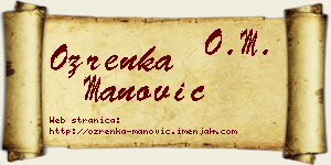 Ozrenka Manović vizit kartica